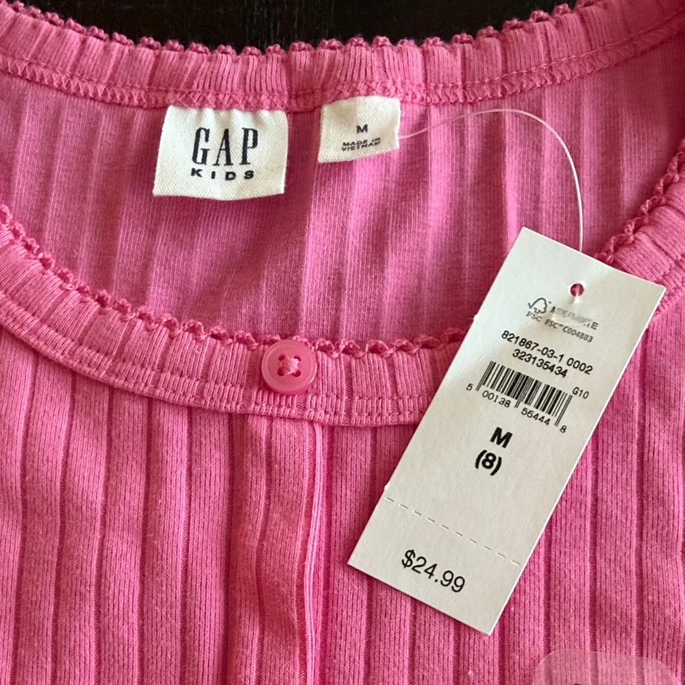 GAP Kids Bright Pink Ribbed Shirt
